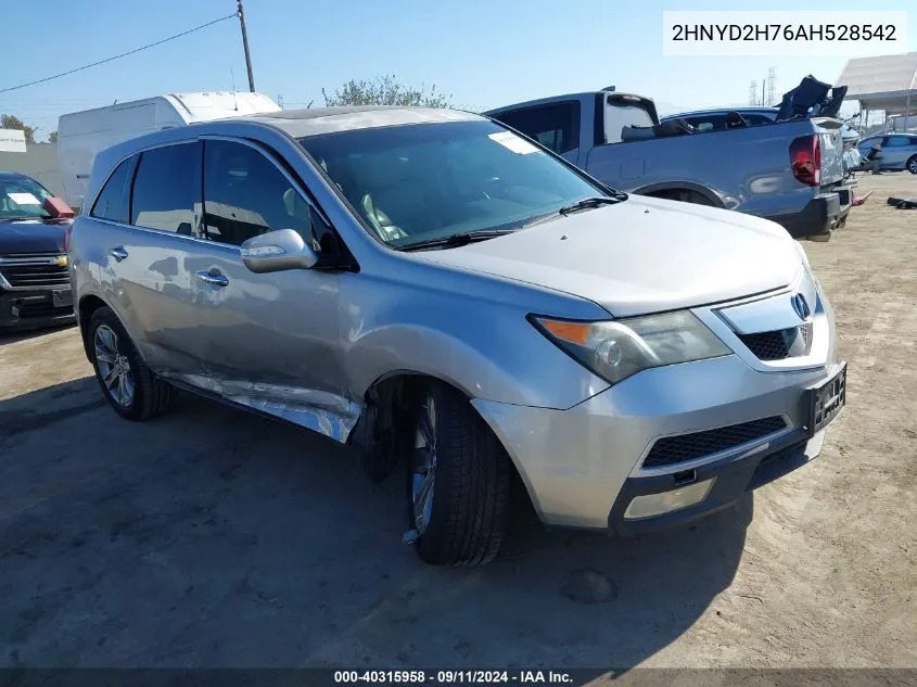 2010 Acura Mdx Advance Package VIN: 2HNYD2H76AH528542 Lot: 40315958