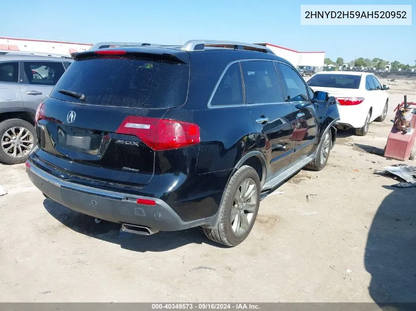 2010 Acura Mdx Advance Package VIN: 2HNYD2H59AH520952 Lot: 40349573