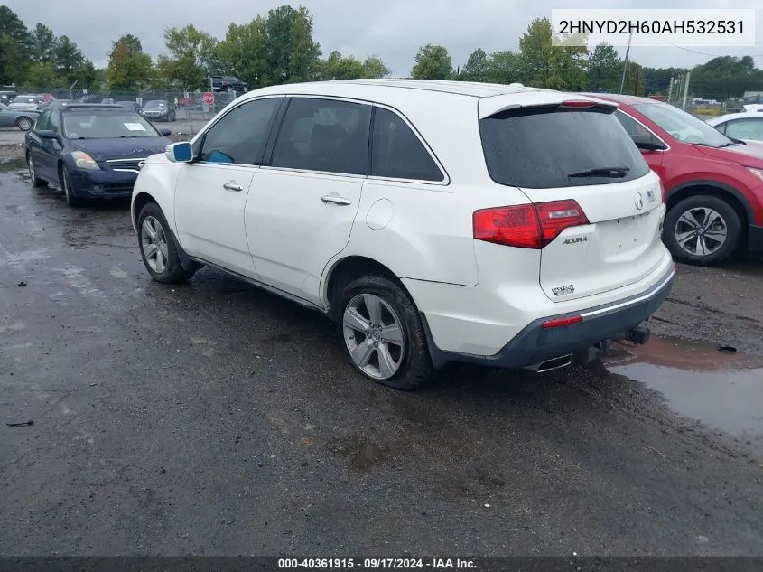 2010 Acura Mdx Technology Package VIN: 2HNYD2H60AH532531 Lot: 40361915