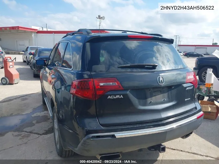 2010 Acura Mdx Technology Package VIN: 2HNYD2H43AH506522 Lot: 40420042