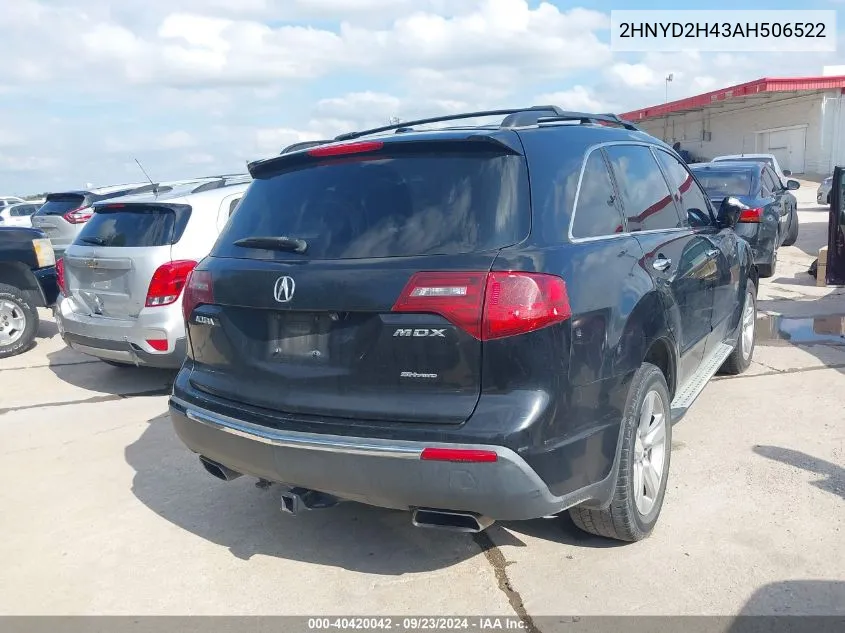 2010 Acura Mdx Technology Package VIN: 2HNYD2H43AH506522 Lot: 40420042