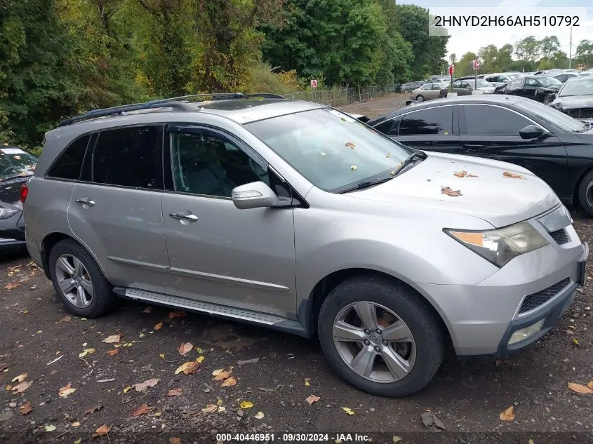 2010 Acura Mdx Technology Package VIN: 2HNYD2H66AH510792 Lot: 40446951