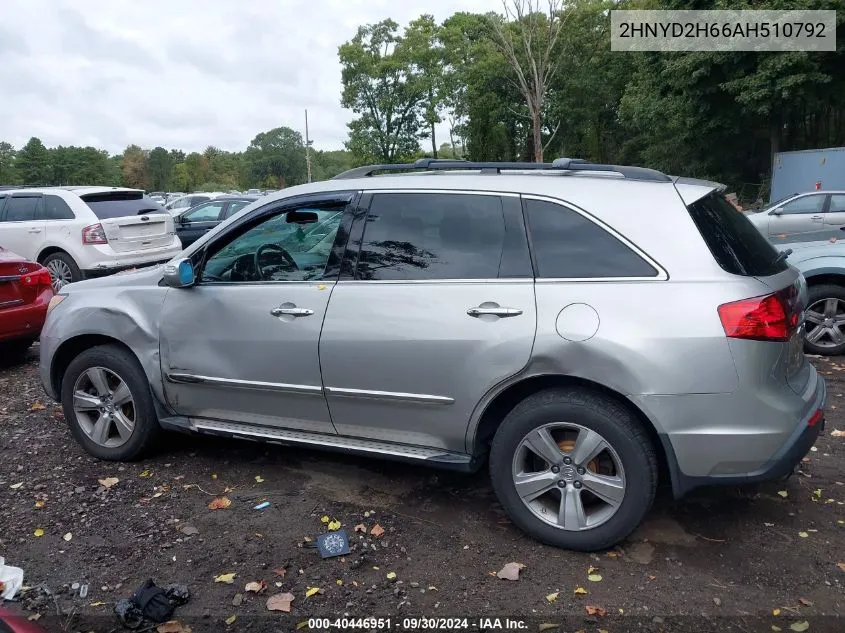 2010 Acura Mdx Technology Package VIN: 2HNYD2H66AH510792 Lot: 40446951