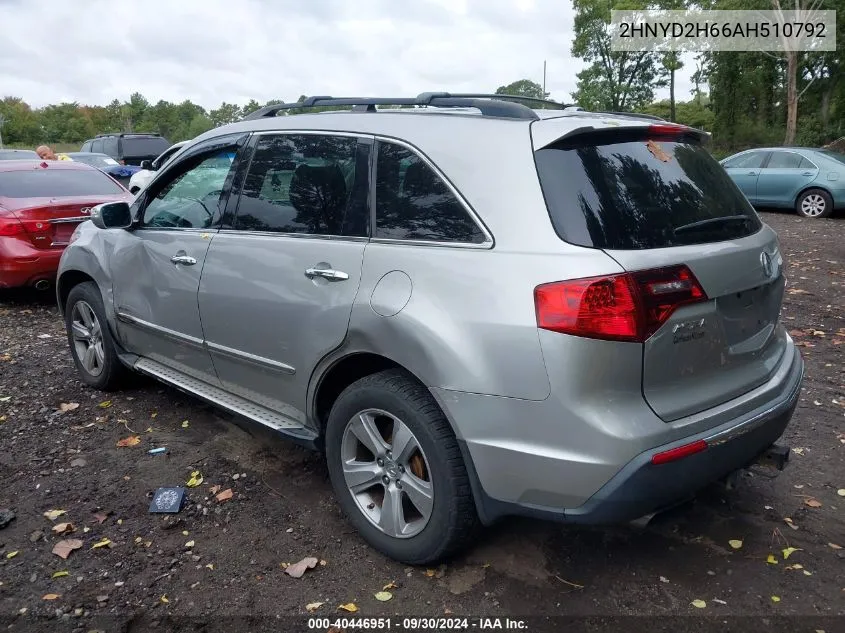 2010 Acura Mdx Technology Package VIN: 2HNYD2H66AH510792 Lot: 40446951