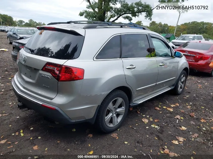 2010 Acura Mdx Technology Package VIN: 2HNYD2H66AH510792 Lot: 40446951