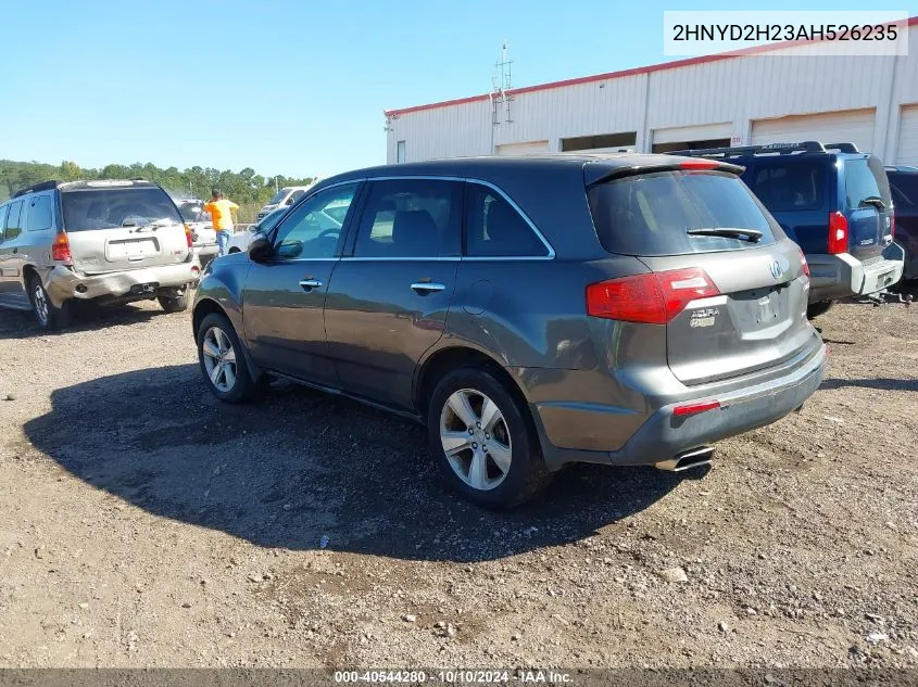 2010 Acura Mdx VIN: 2HNYD2H23AH526235 Lot: 40544280