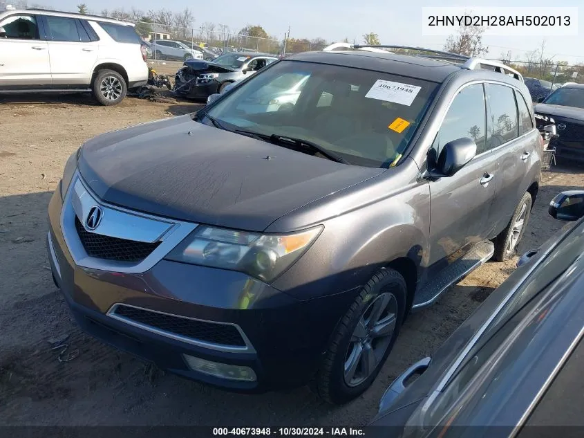 2010 Acura Mdx VIN: 2HNYD2H28AH502013 Lot: 40673948