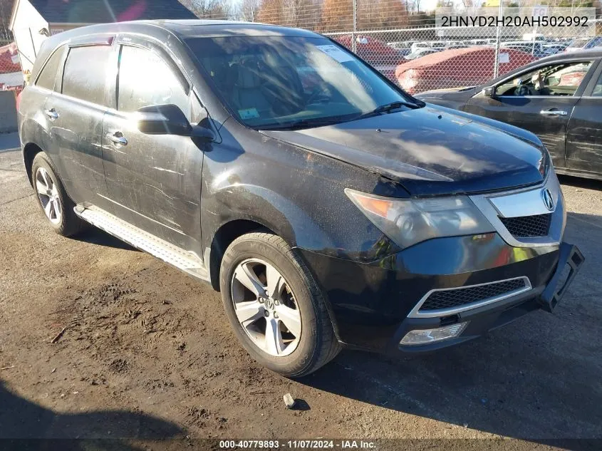 2010 Acura Mdx VIN: 2HNYD2H20AH502992 Lot: 40779893