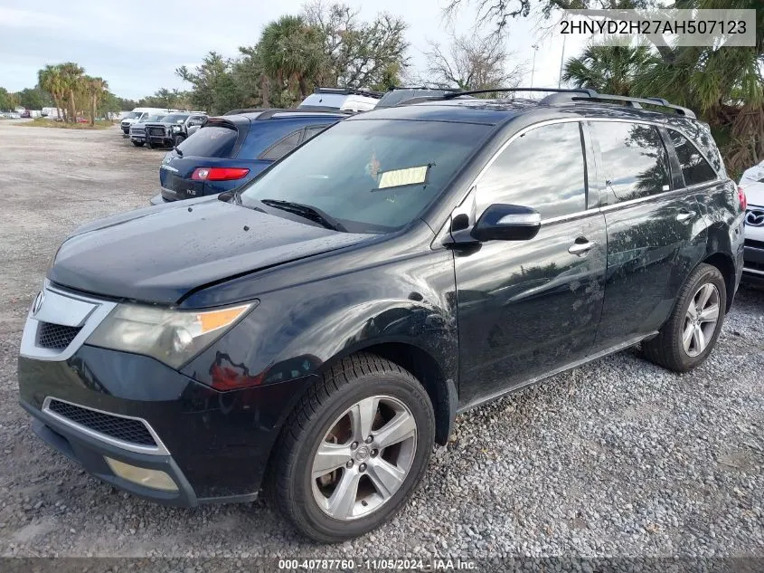 2010 Acura Mdx VIN: 2HNYD2H27AH507123 Lot: 40787760