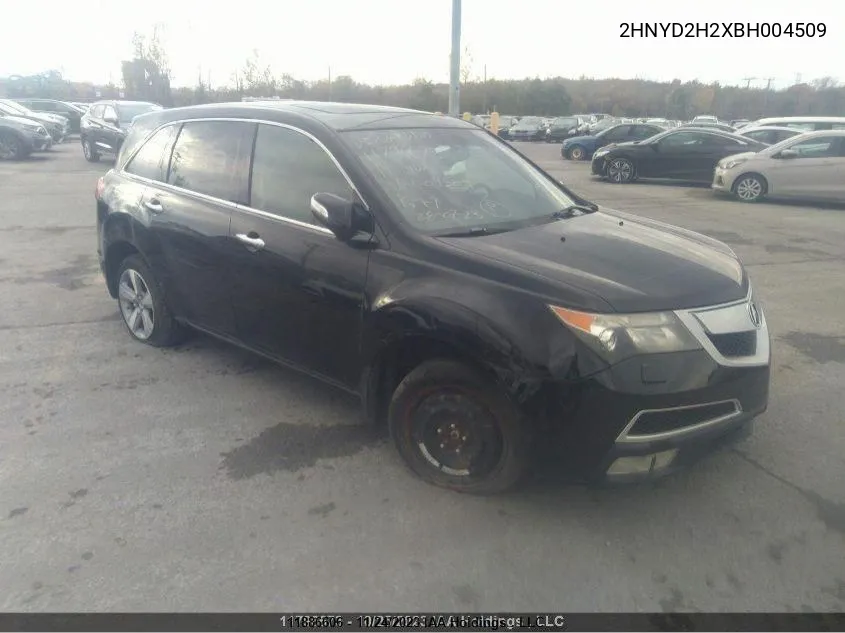 2011 Acura Mdx VIN: 2HNYD2H2XBH004509 Lot: 11886606