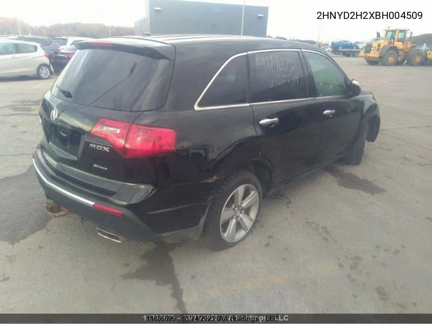 2011 Acura Mdx VIN: 2HNYD2H2XBH004509 Lot: 11886606