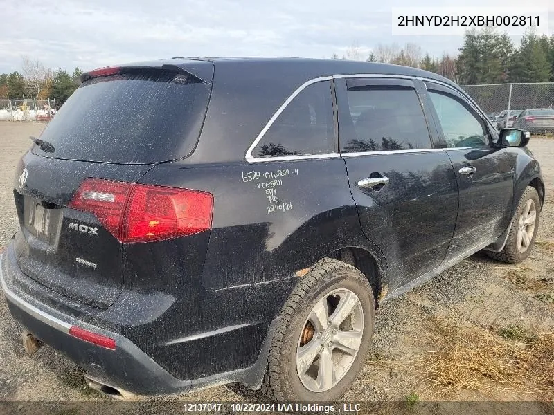 2011 Acura Mdx VIN: 2HNYD2H2XBH002811 Lot: 12137047