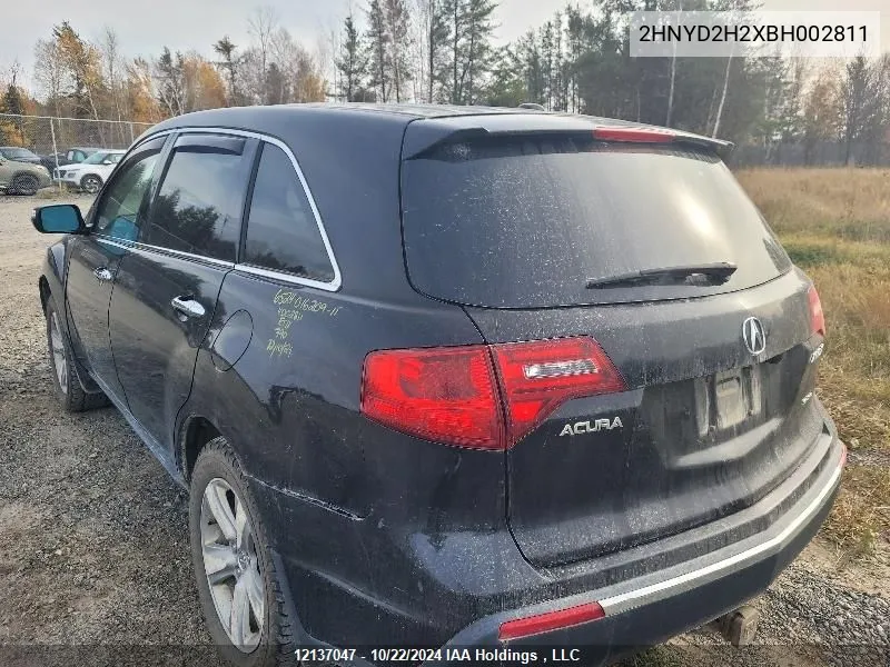 2011 Acura Mdx VIN: 2HNYD2H2XBH002811 Lot: 12137047