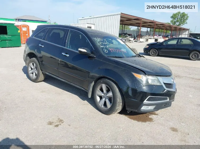 2011 Acura Mdx Technology Package VIN: 2HNYD2H64BH518021 Lot: 39739752