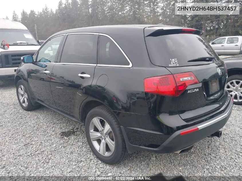 2011 Acura Mdx Technology Package VIN: 2HNYD2H64BH537457 Lot: 39894450