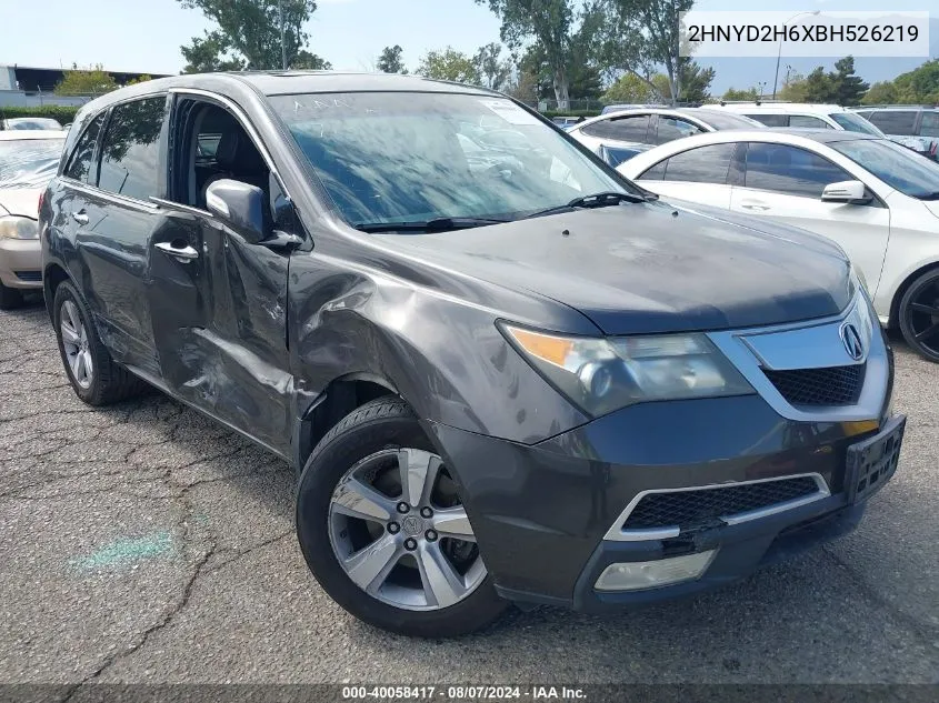 2011 Acura Mdx Technology Package VIN: 2HNYD2H6XBH526219 Lot: 40058417