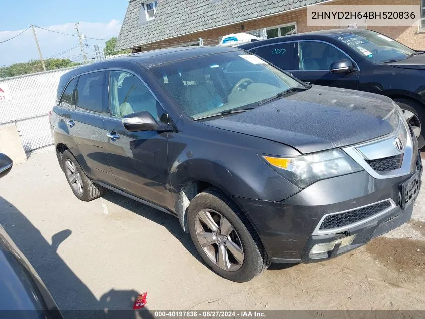 2011 Acura Mdx Technology Package VIN: 2HNYD2H64BH520836 Lot: 40197836