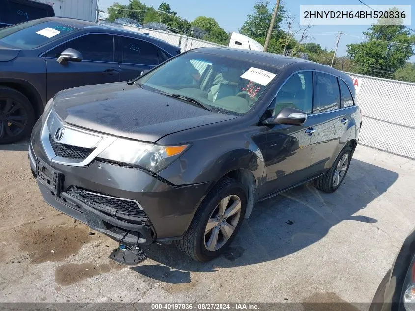 2011 Acura Mdx Technology Package VIN: 2HNYD2H64BH520836 Lot: 40197836