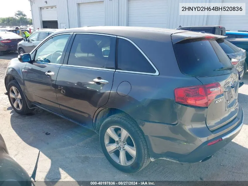 2011 Acura Mdx Technology Package VIN: 2HNYD2H64BH520836 Lot: 40197836