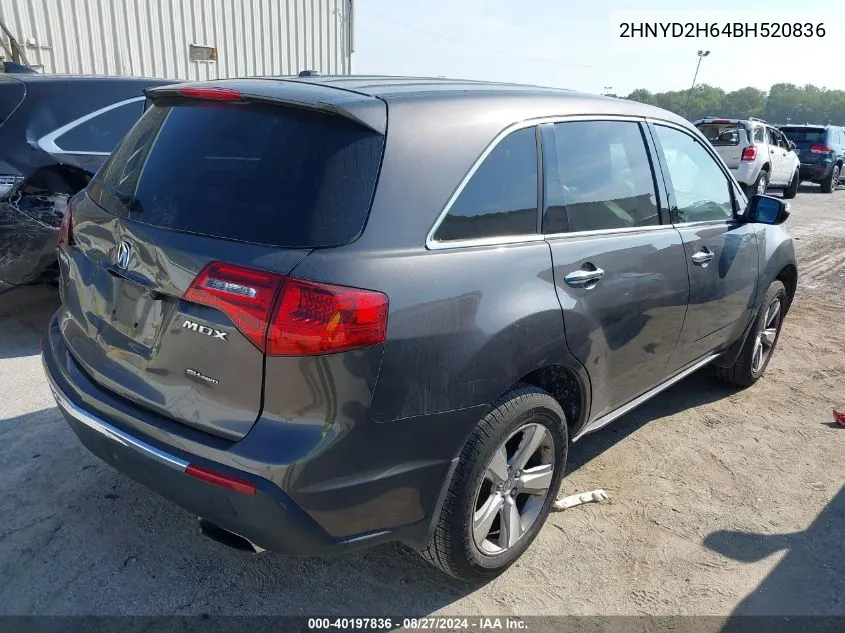 2011 Acura Mdx Technology Package VIN: 2HNYD2H64BH520836 Lot: 40197836