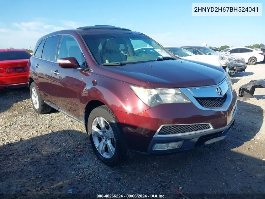 2HNYD2H67BH524041 2011 Acura Mdx Technology Package