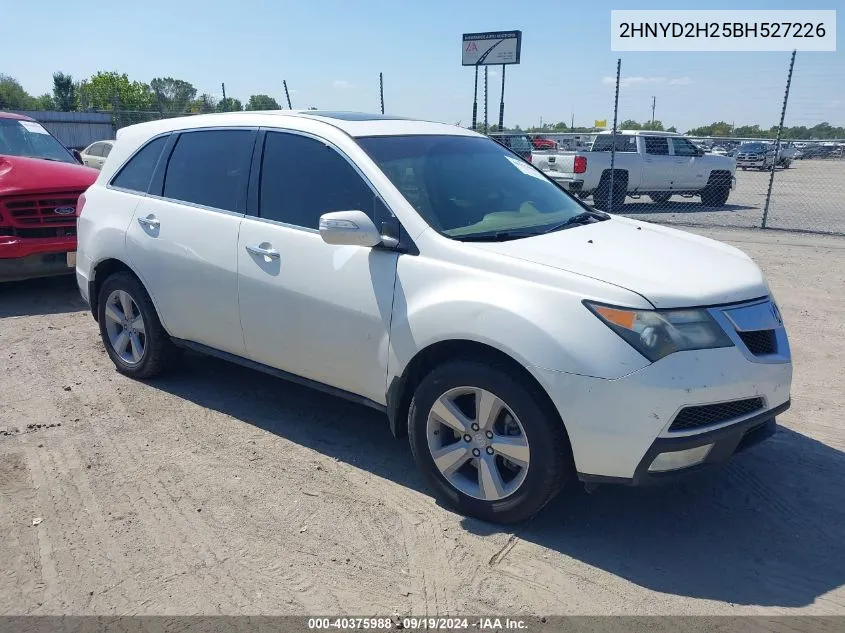 2011 Acura Mdx VIN: 2HNYD2H25BH527226 Lot: 40375988