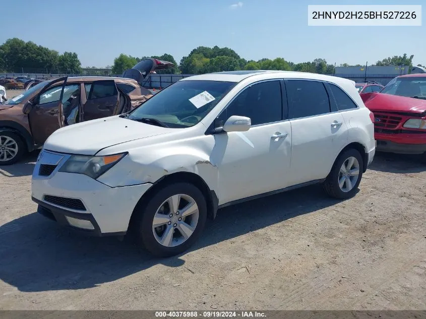 2011 Acura Mdx VIN: 2HNYD2H25BH527226 Lot: 40375988