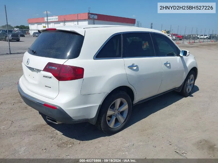 2011 Acura Mdx VIN: 2HNYD2H25BH527226 Lot: 40375988