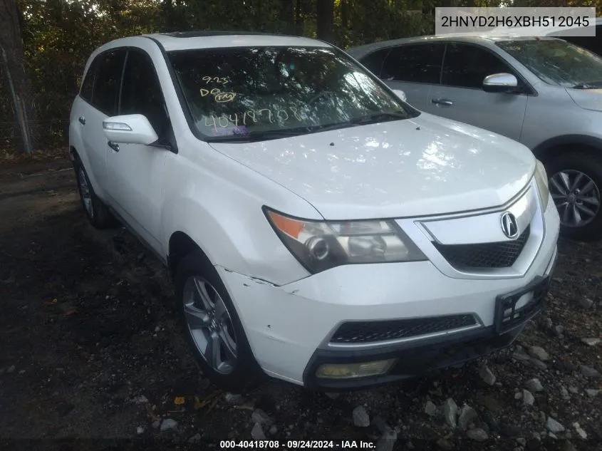 2011 Acura Mdx Technology Package VIN: 2HNYD2H6XBH512045 Lot: 40418708