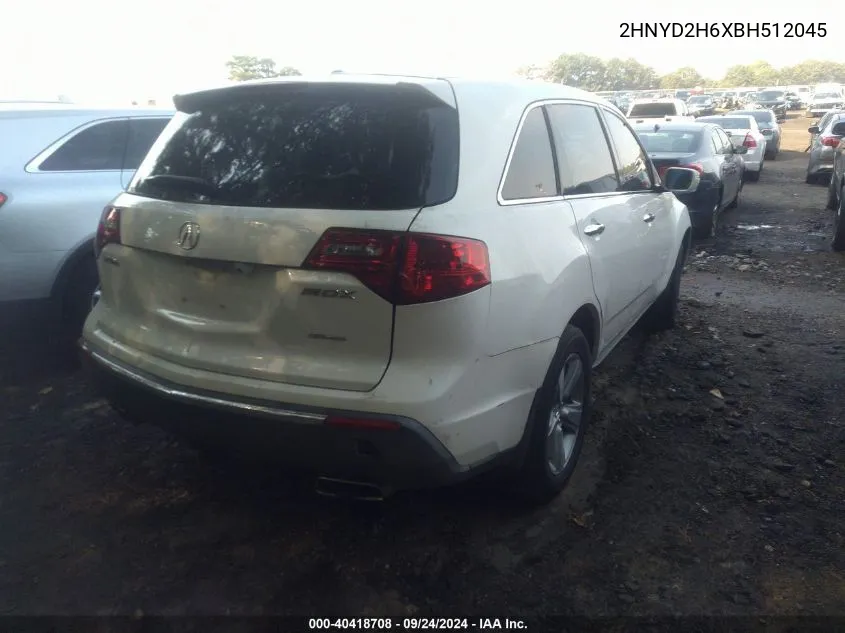 2HNYD2H6XBH512045 2011 Acura Mdx Technology Package