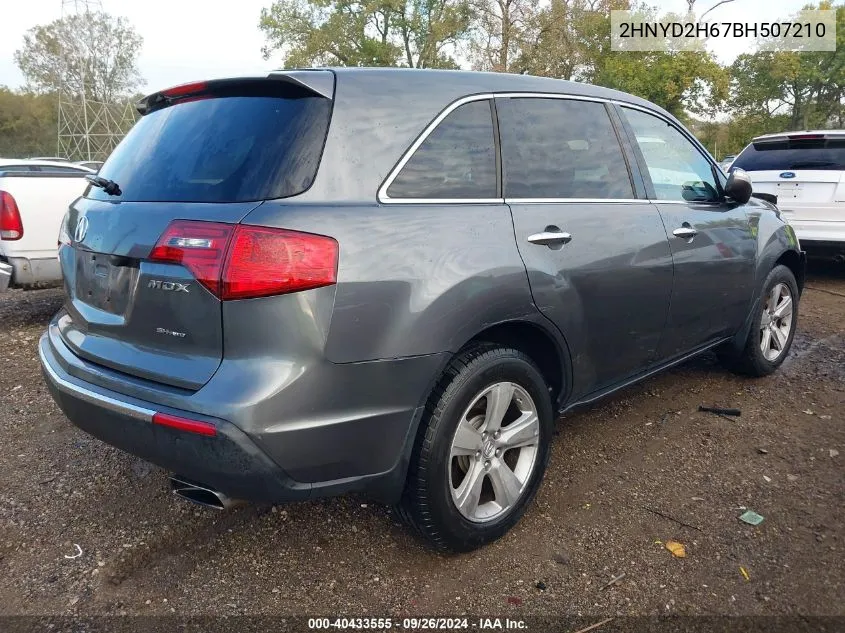 2011 Acura Mdx Technology Package VIN: 2HNYD2H67BH507210 Lot: 40433555