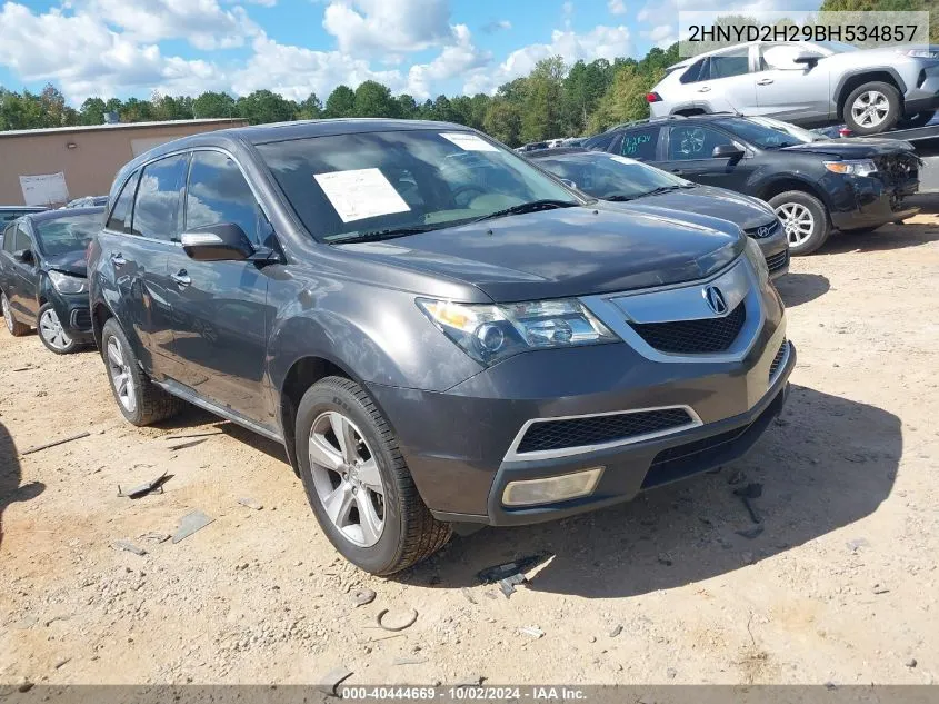 2011 Acura Mdx VIN: 2HNYD2H29BH534857 Lot: 40444669