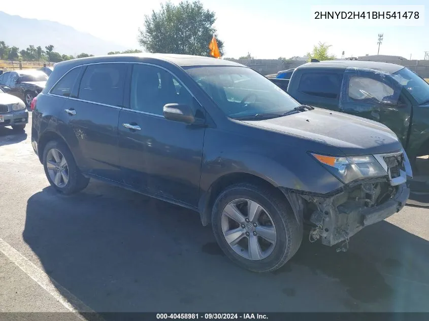 2011 Acura Mdx Technology Package VIN: 2HNYD2H41BH541478 Lot: 40458981