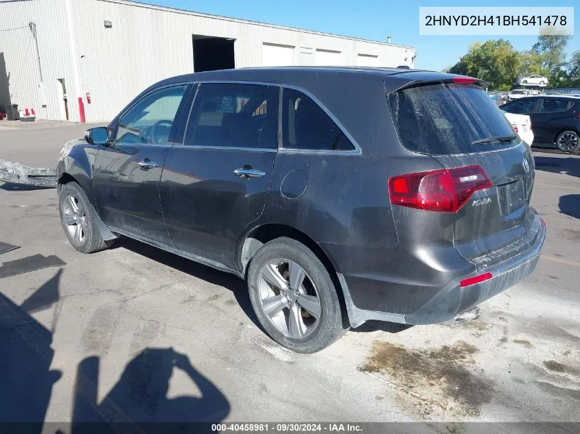 2011 Acura Mdx Technology Package VIN: 2HNYD2H41BH541478 Lot: 40458981