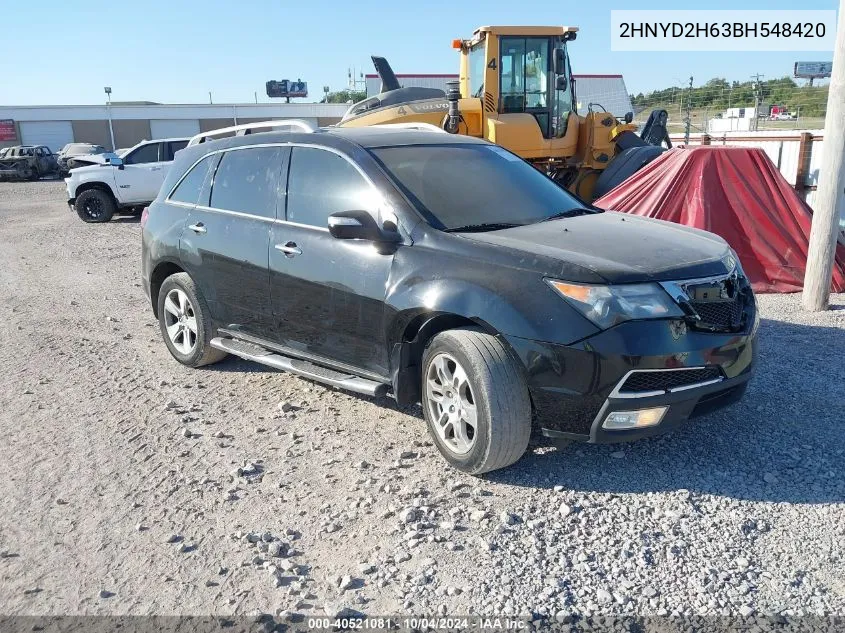 2011 Acura Mdx Technology Package VIN: 2HNYD2H63BH548420 Lot: 40521081