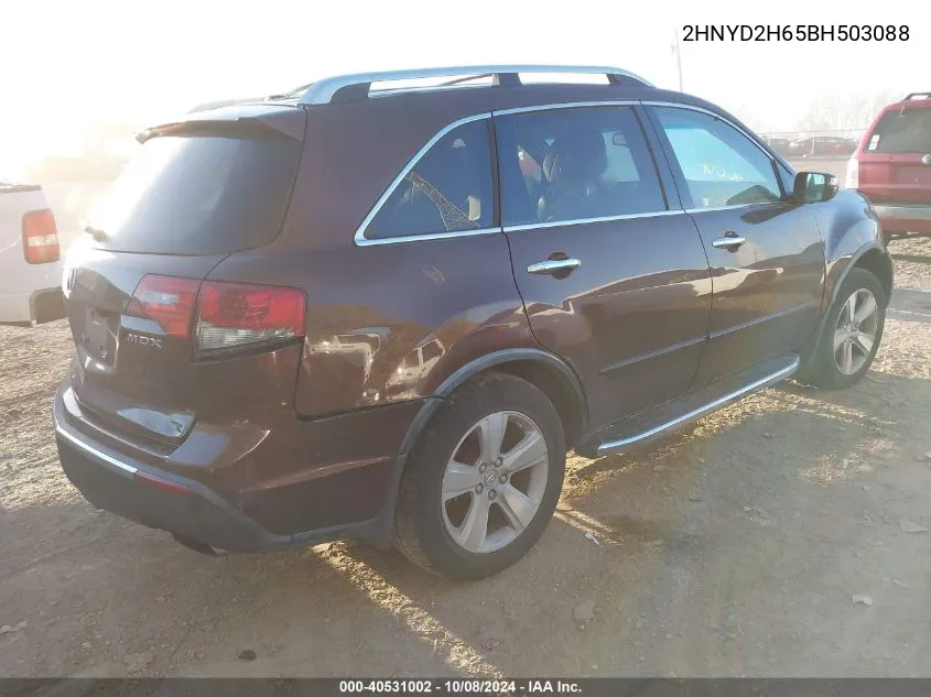 2011 Acura Mdx Technology VIN: 2HNYD2H65BH503088 Lot: 40531002