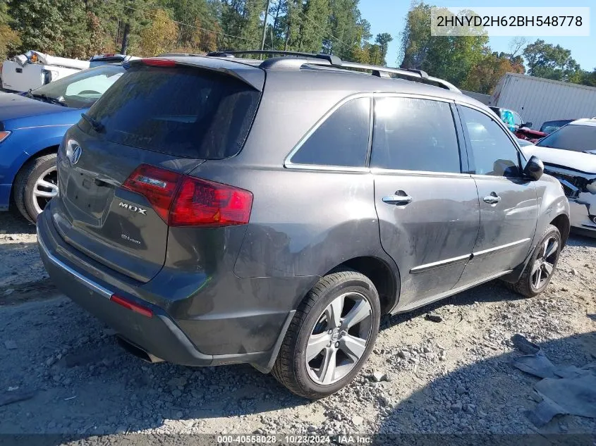 2011 Acura Mdx Technology Package VIN: 2HNYD2H62BH548778 Lot: 40558028