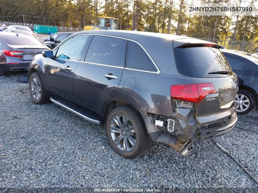 2011 Acura Mdx Advance Package VIN: 2HNYD2H75BH547990 Lot: 40566839