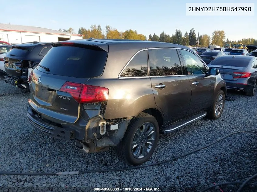 2011 Acura Mdx Advance Package VIN: 2HNYD2H75BH547990 Lot: 40566839