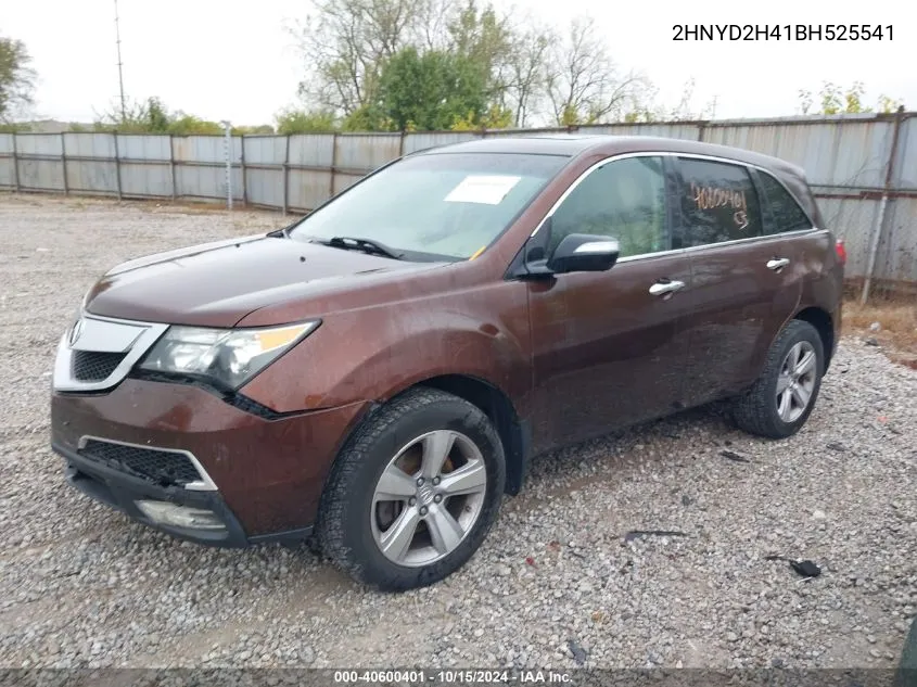 2011 Acura Mdx Technology Package VIN: 2HNYD2H41BH525541 Lot: 40600401