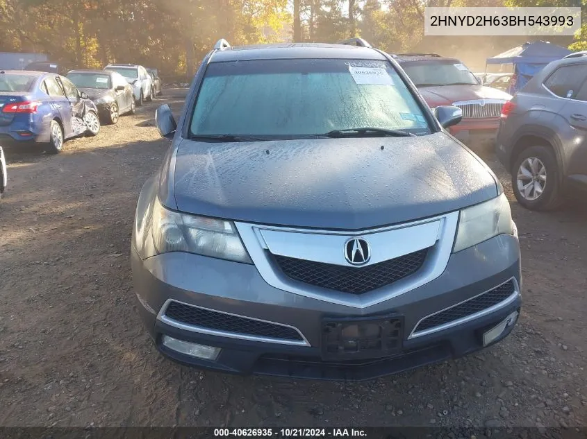 2011 Acura Mdx Technology Package VIN: 2HNYD2H63BH543993 Lot: 40626935