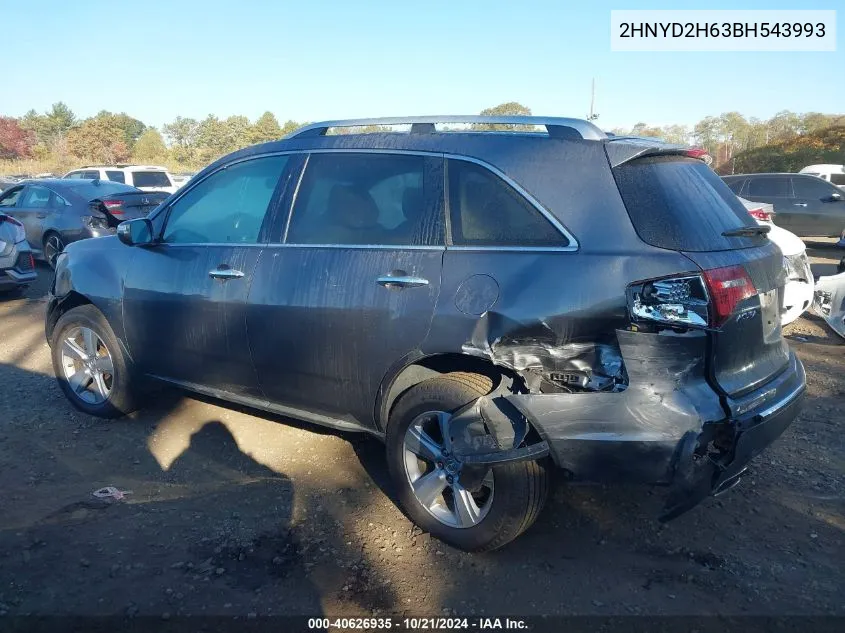 2011 Acura Mdx Technology Package VIN: 2HNYD2H63BH543993 Lot: 40626935