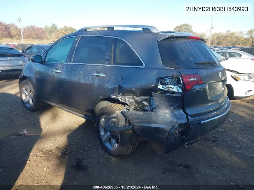 2011 Acura Mdx Technology Package VIN: 2HNYD2H63BH543993 Lot: 40626935