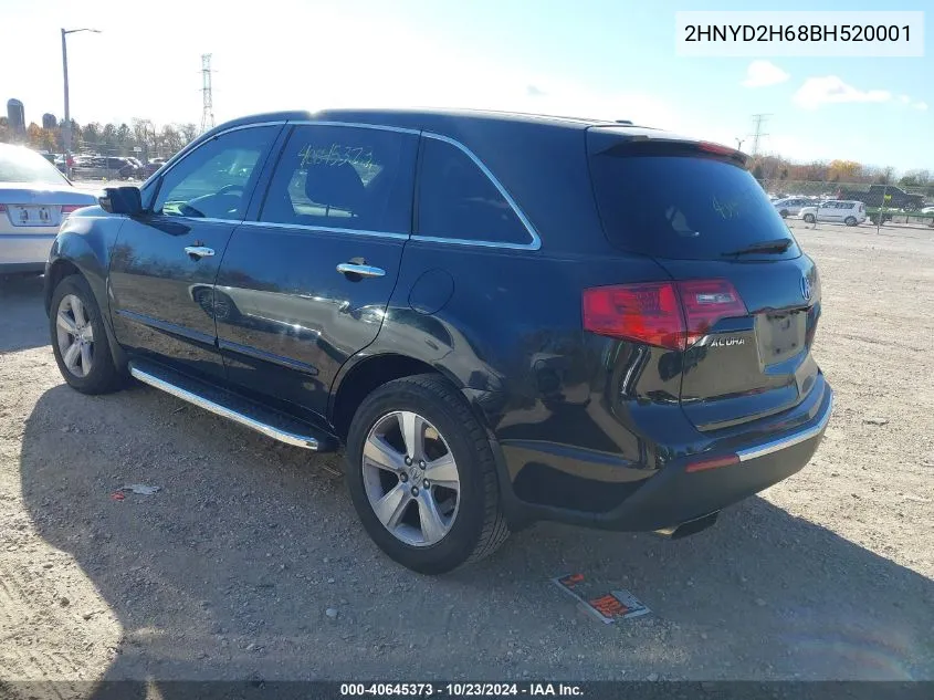 2011 Acura Mdx Technology Package VIN: 2HNYD2H68BH520001 Lot: 40645373