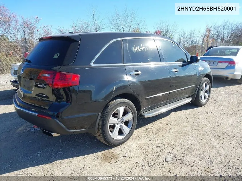 2011 Acura Mdx Technology Package VIN: 2HNYD2H68BH520001 Lot: 40645373