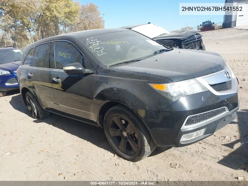 2011 Acura Mdx Technology VIN: 2HNYD2H67BH541552 Lot: 40681177