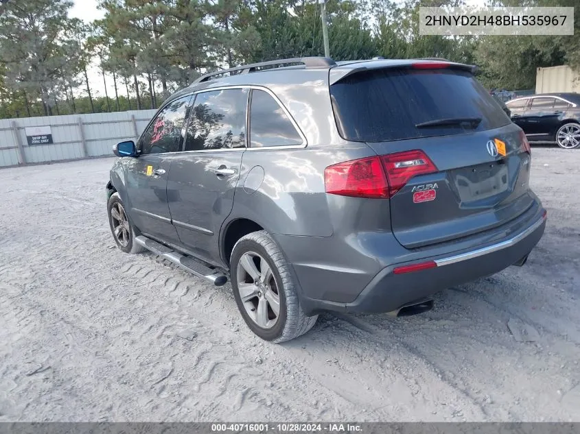 2011 Acura Mdx Technology Package VIN: 2HNYD2H48BH535967 Lot: 40716001