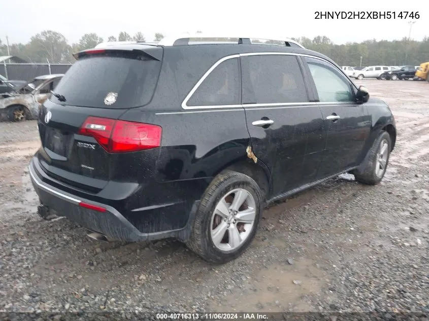 2011 Acura Mdx VIN: 2HNYD2H2XBH514746 Lot: 40716313