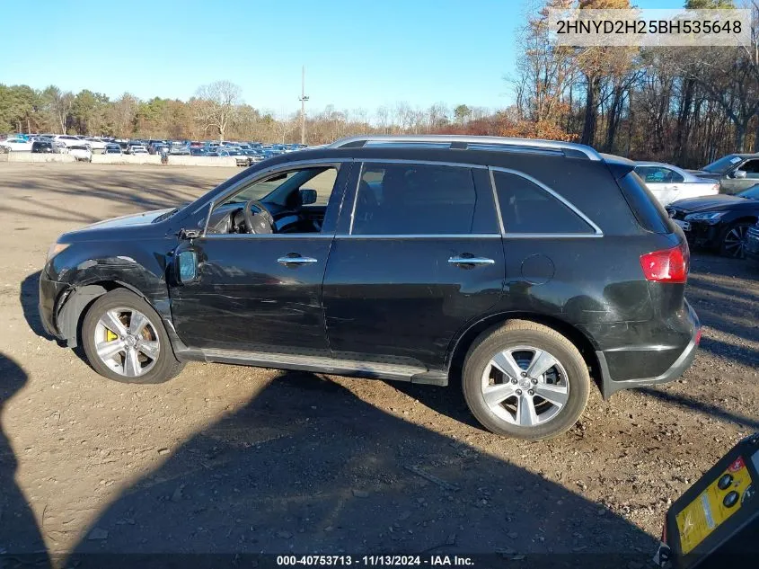 2011 Acura Mdx VIN: 2HNYD2H25BH535648 Lot: 40753713