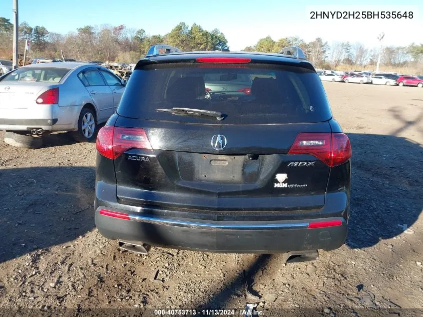 2011 Acura Mdx VIN: 2HNYD2H25BH535648 Lot: 40753713